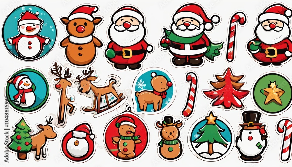 Collection of cute Christmas stickers Collection of cute Christmas stickers
