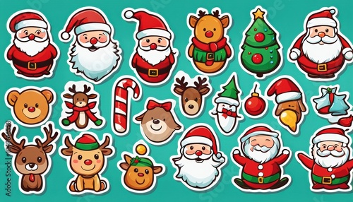 Collection of cute Christmas stickers