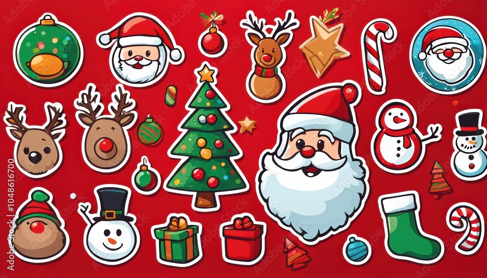 Collection of cute Christmas stickers Collection of cute Christmas stickers
