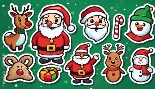 Collection of cute Christmas stickers