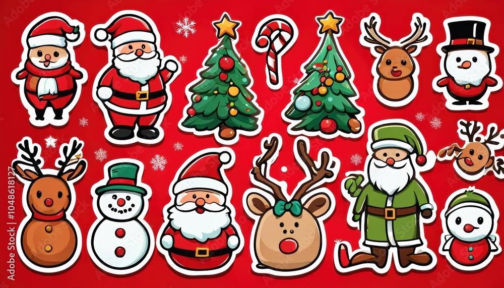 Collection of cute Christmas stickers Collection of cute Christmas stickers