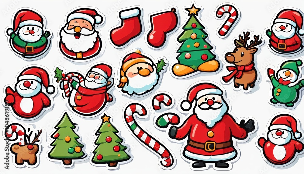 Collection of cute Christmas stickers Collection of cute Christmas stickers