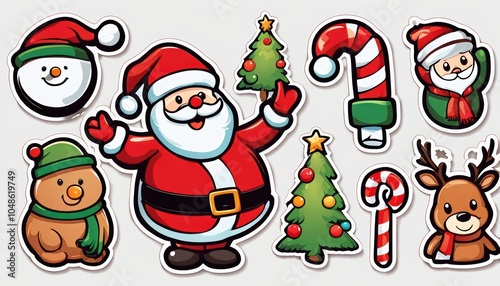 Collection of cute Christmas stickers