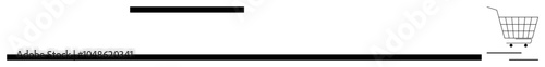 Simple design showcasing a search bar at the top and a shopping cart icon on the right side. Ideal for themes like e-commerce, online shopping, retail business, web design and minimalistic layouts