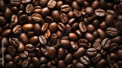Textured Canvas: A seamless background of coffee beans, showcasing their rich color and texture