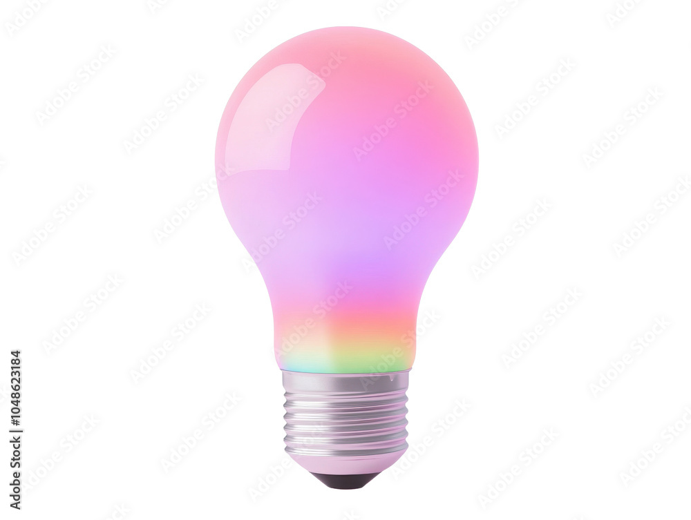 A colorful LED light bulb emitting soft, pastel hues creating a vibrant and modern ambiance for any space. A colorful LED light bulb emitting soft, pastel hues creating a vibrant and modern ambiance for any space.