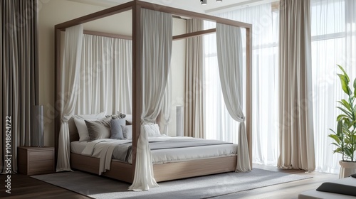Elegant Canopy Bed in a Modern Master Bedroom