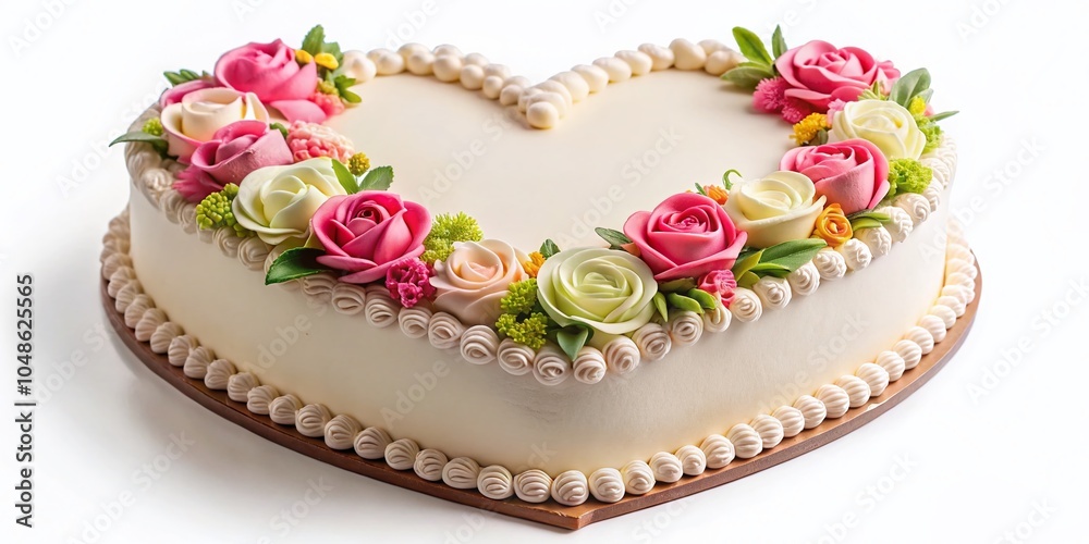 Heart Shape Anniversary Cake Isolated - Perfect Celebration Dessert for Love and Romance Heart Shape Anniversary Cake Isolated - Perfect Celebration Dessert for Love and Romance