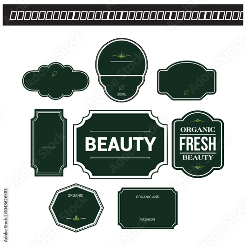 Set of vintage labels connection and badges for beauty, natural and organic products, cosmetics, spa and wellness, fashion  vector illustration on white background