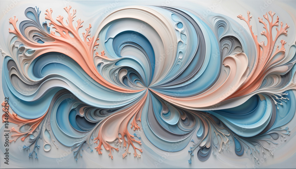 Abstract Waves in Blue and Pink Abstract Waves in Blue and Pink