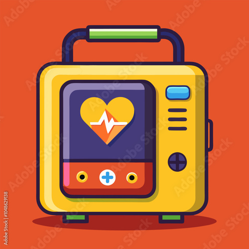 AED emergency defibrillator icon sign symbol. First aid Automated external defibrillator.