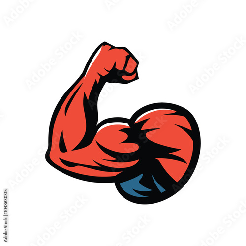Powerful Bicep Illustration Muscular Arm Graphic Design