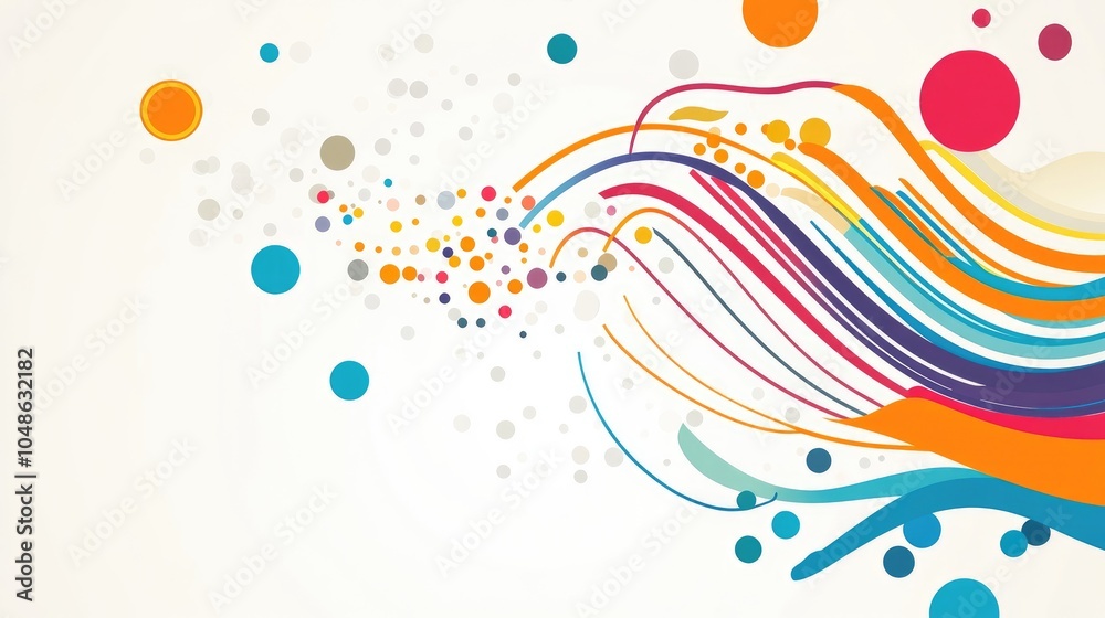 Colorful Stripes and Dots Abstract Composition Colorful Stripes and Dots Abstract Composition
