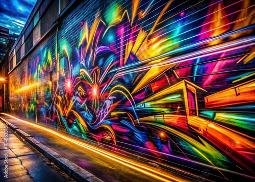 Long Exposure Graffiti Tag Texture - Isolated Spray Art for Urban Aesthetics