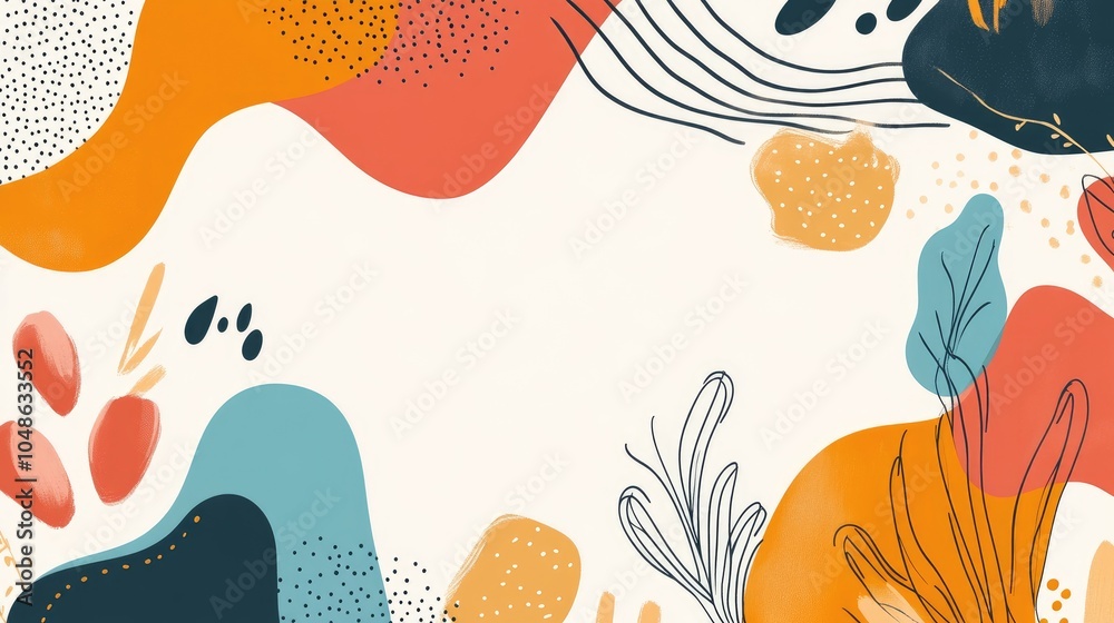 Fototapeta premium Colorful Abstract Line Design with Curving Shapes