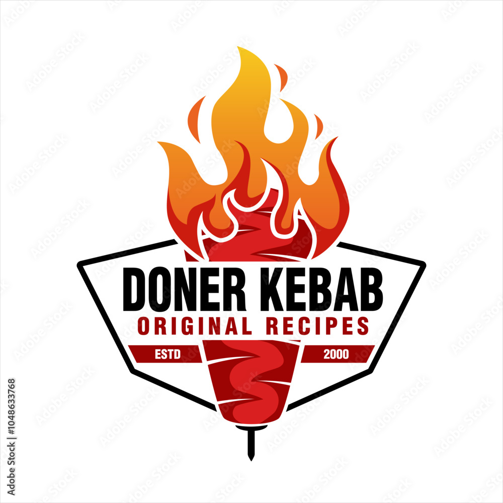 doner kebab shawarma logo label template vector illustration Turkish and Arabian fast food restaurant business doner kebab shawarma logo label template vector illustration Turkish and Arabian fast food restaurant business