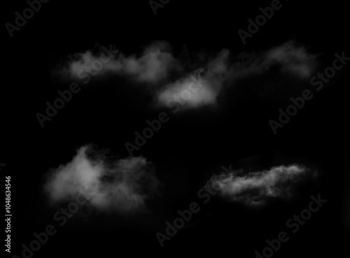 Isolated Cloud on Black Background
