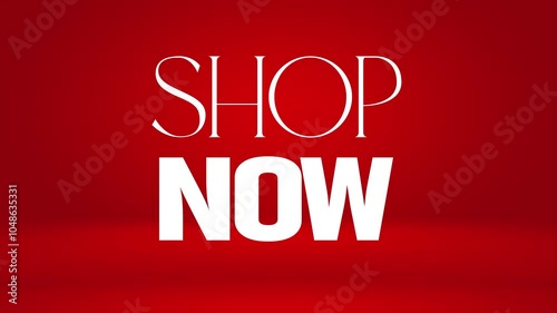 Red sticker shop now animation, Text Shop now animation 4k	