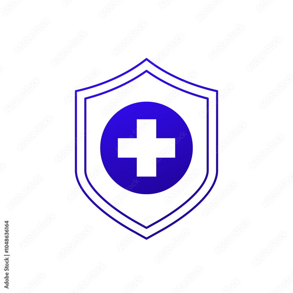 Fototapeta premium Health insurance icon with a shield
