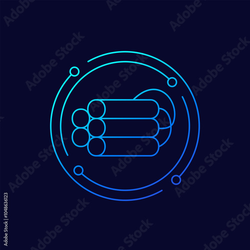 dynamite icon, tnt explosive linear design