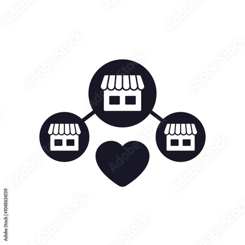 favorite shops icon with heart
