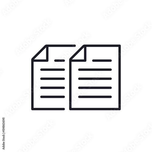 file copies icon, duplicates line vector pictogram