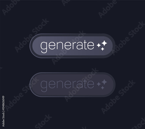 generate with ai buttons, dark design