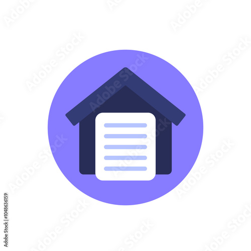 house document icon, flat vector design