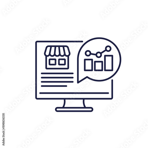 shop metrics and performance line icon