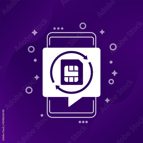 SIM card replacement icon with a phone