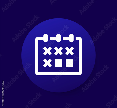 absence or attendance icon, vector pictogram with calendar