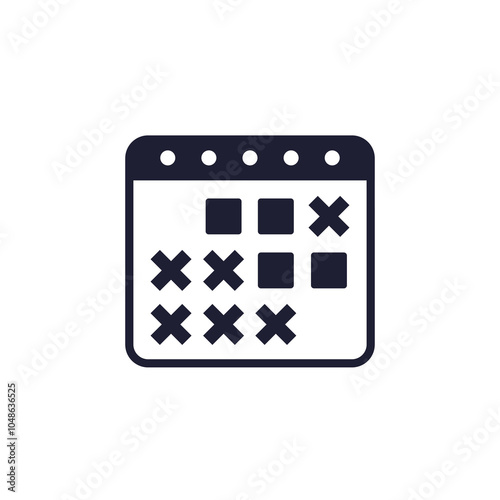 absence and attendance icon with calendar