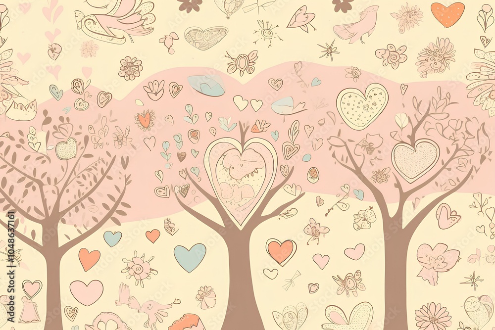 Obraz premium tree with hearts