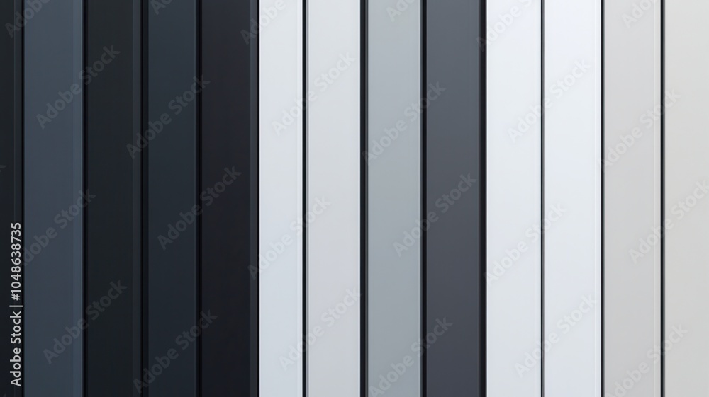 A modern composition of vertical strips in black, gray, and white tones, showcasing a sleek, minimalist design. A modern composition of vertical strips in black, gray, and white tones, showcasing a sleek, minimalist design.
