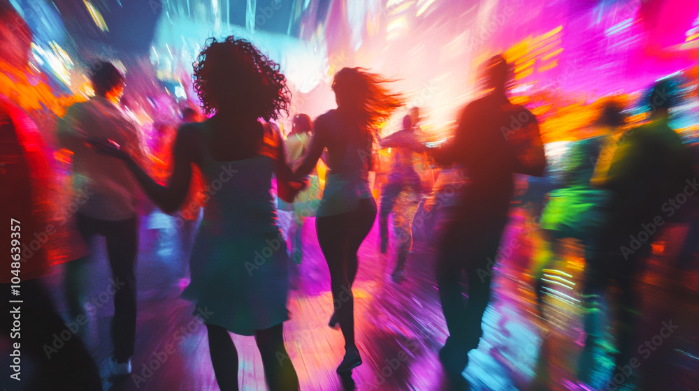 Crowd Enjoying Energetic Dance Event Crowd Enjoying Energetic Dance Event