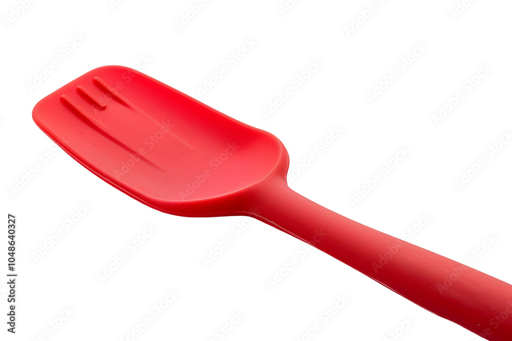 Heat-resistant red silicone spatula ideal for non-stick cookware isolated on transparent background Heat-resistant red silicone spatula ideal for non-stick cookware isolated on transparent background