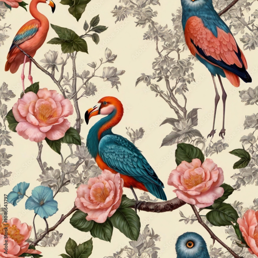 Naklejka premium seamless pattern with birds