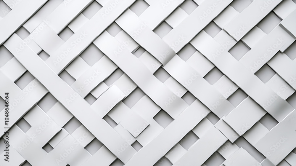 Abstract White Geometric Pattern with Depth Abstract White Geometric Pattern with Depth