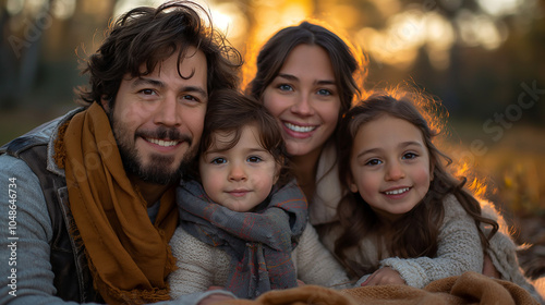 portrait of a family in the park