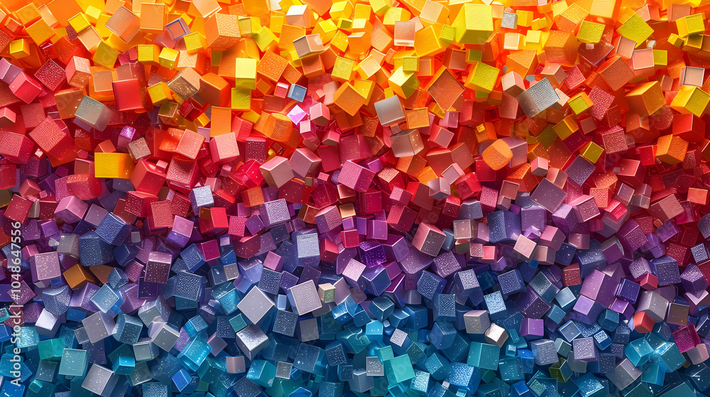 3D Abstract Background - Rainbow Color Cubes 3D Abstract Background - Rainbow Color Cubes