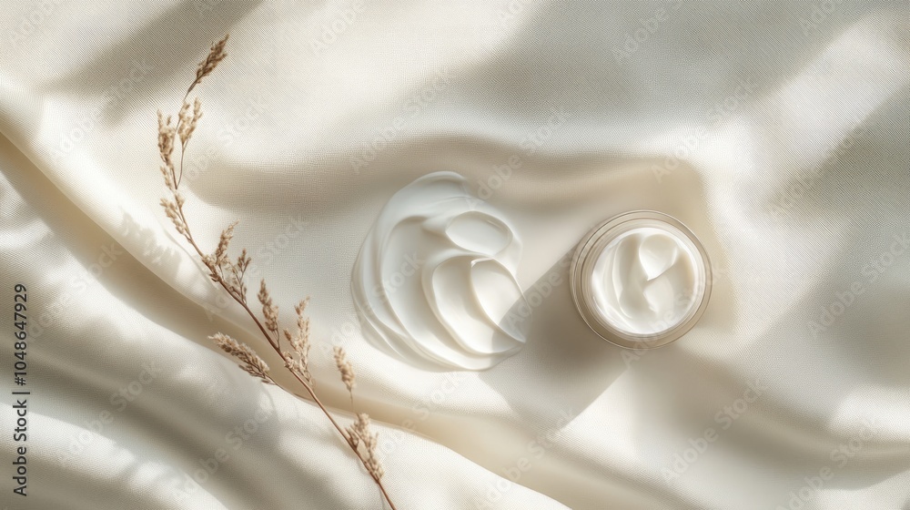 Close-up of high-quality skincare products on a simple, elegant background, perfect for luxury beauty brand promotions Close-up of high-quality skincare products on a simple, elegant background, perfect for luxury beauty brand promotions