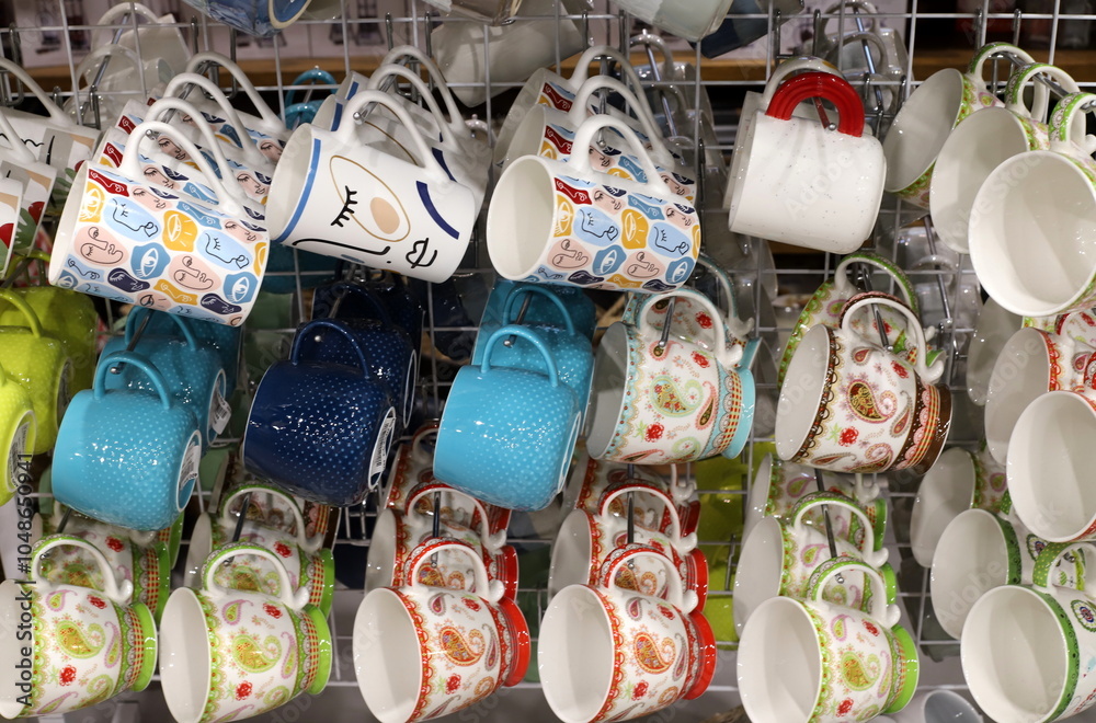 Obraz premium New dishes are sold in a hardware store in Israel.