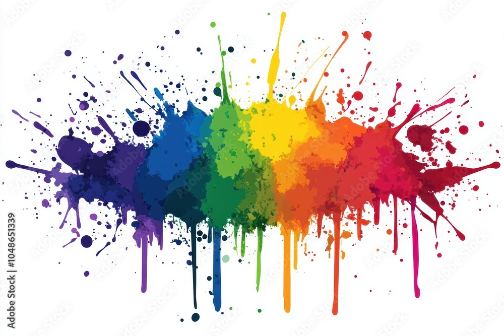 Fototapeta premium A colorful splash of paint with a rainbow of colors