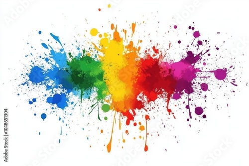 A colorful splash of paint with a rainbow of colors