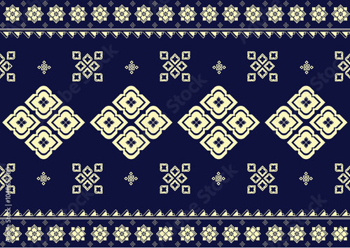 Thai style floral border embroidery, African pattern, Indian ethnic ikat fabric pattern, ethnic pattern, Thai floral border embroidery, seamless Aztec pattern.
