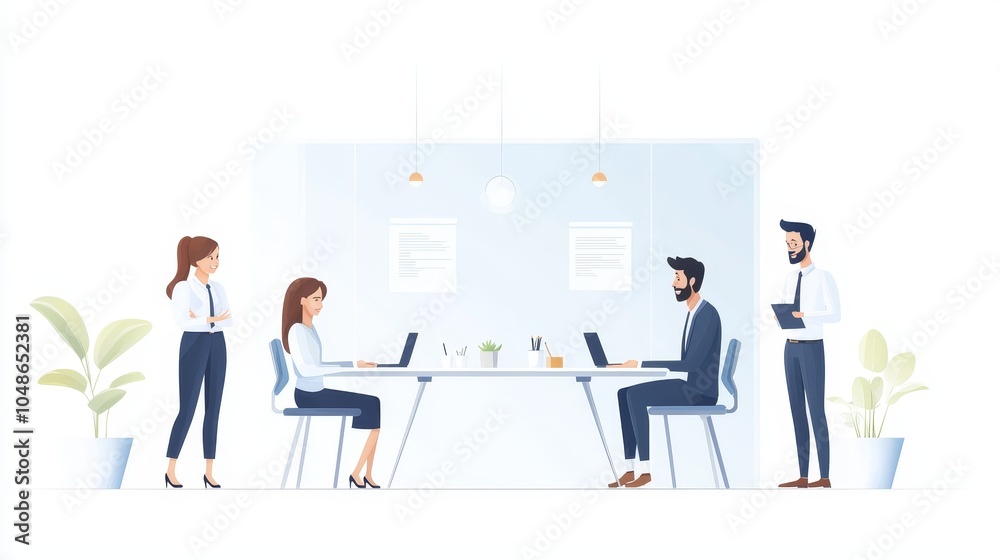 Team Collaborating in a Modern Meeting Room Team Collaborating in a Modern Meeting Room