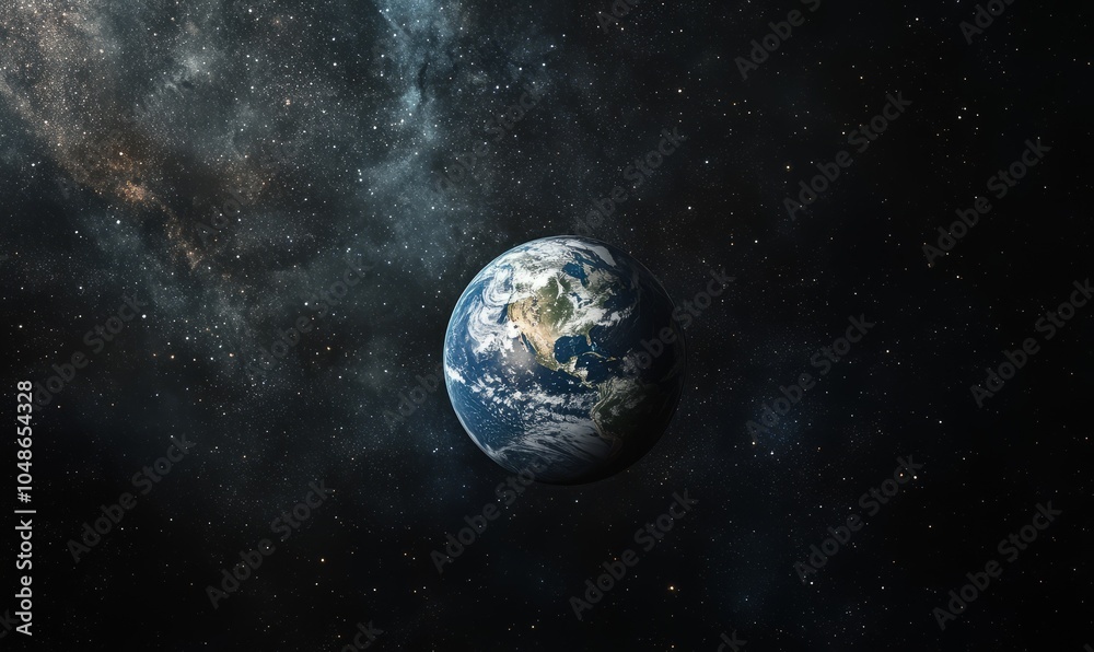 Planet Earth in Space with North America in View Planet Earth in Space with North America in View