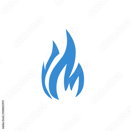 blue fire vector icon