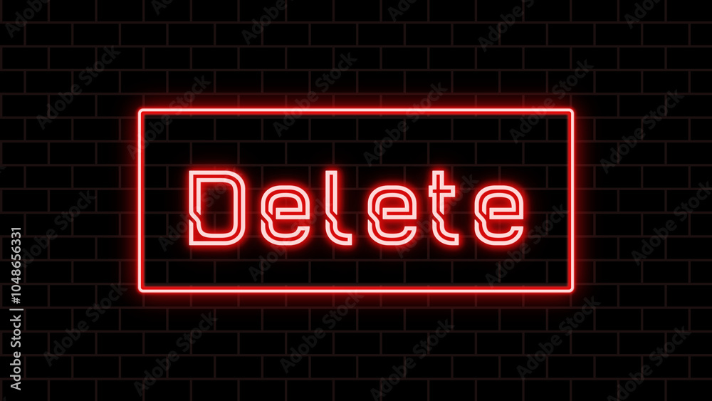Delete key のネオン文字