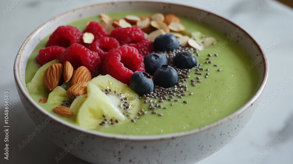 Colorful Smoothie Bowl with Fresh Fruits and Nuts Colorful Smoothie Bowl with Fresh Fruits and Nuts